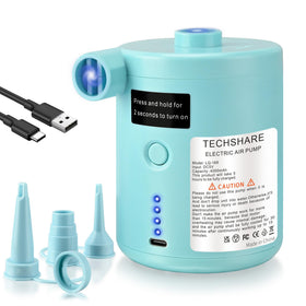 TECHSHARE air pump compact design enables easy travel and storage
