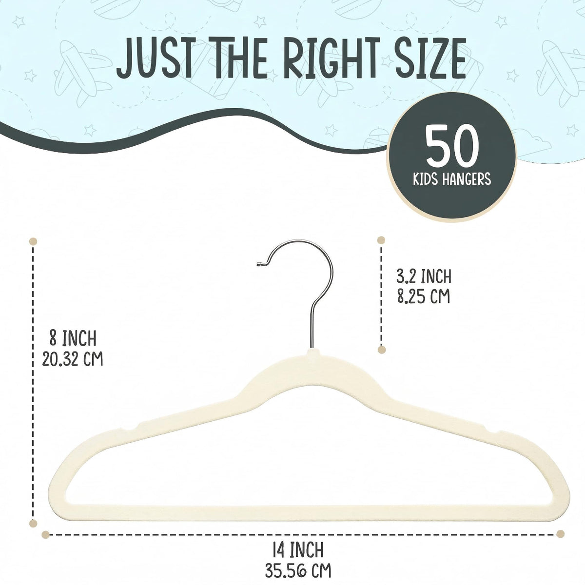 TechZoo ultra-slim 14-inch hangers maximize closet space for kids