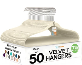 TechZoo velvet hangers ultra-thin profile saving closet space