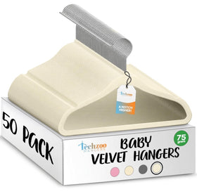 TechZoo 50 premium velvet hangers with slim 11.8-inch profile protects baby clothes.