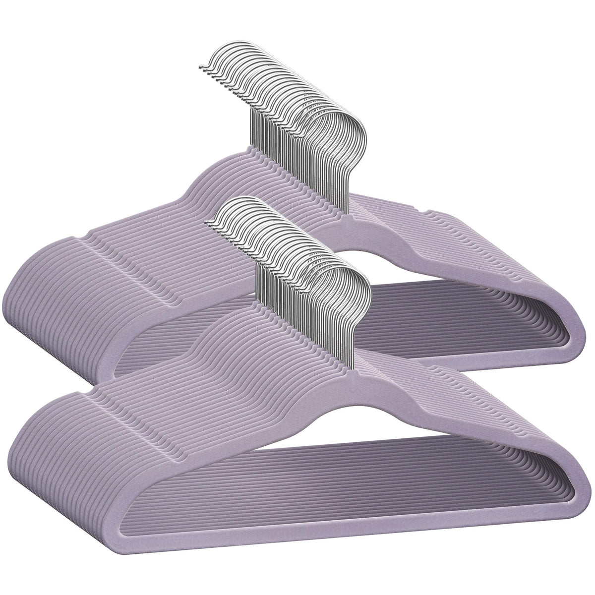 TechZoo 50 premium kids velvet hangers with ultra-slim profile for space-saving closets.