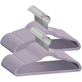 TechZoo 50 premium kids velvet hangers with ultra-slim profile for space-saving closets.