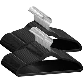 TechZoo 50 premium velvet kid hangers with notched shoulders prevent slipping