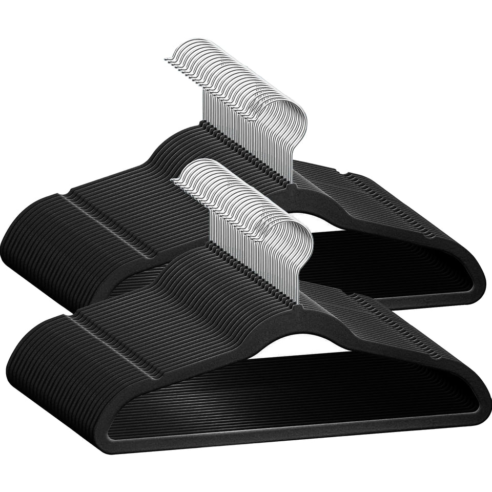TechZoo 50 premium velvet kid hangers with notched shoulders prevent slipping