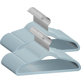 TechZoo 50 premium kids velvet hangers pack keeps outfits neatly aligned and saves closet space.