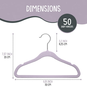 TechZoo velvet baby hangers with 360° hook for easy closet access