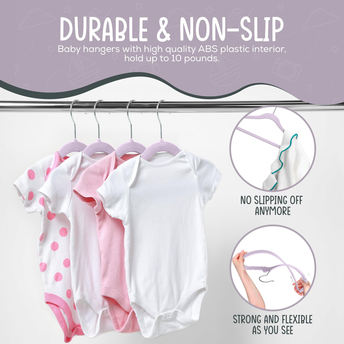 TechZoo hangers with durable ABS core hold up to 7 pounds for daily use
