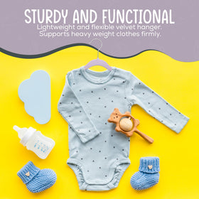 TechZoo gift pack velvet hangers for organized baby closets