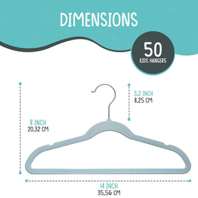 TechZoo blue velvet kids hangers with swivel hook for quick outfit changes.