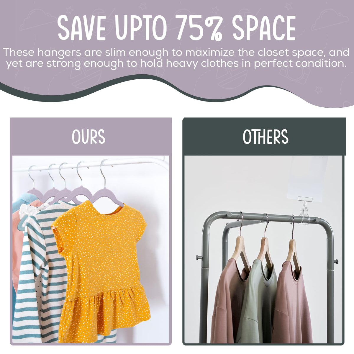 TechZoo versatile velvet hangers suitable for jackets, pants, dresses and more.