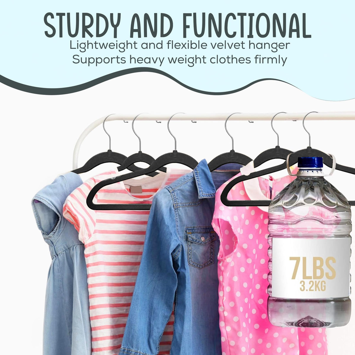 TechZoo versatile hangers suit shirts, jackets, dresses, and more for kids.