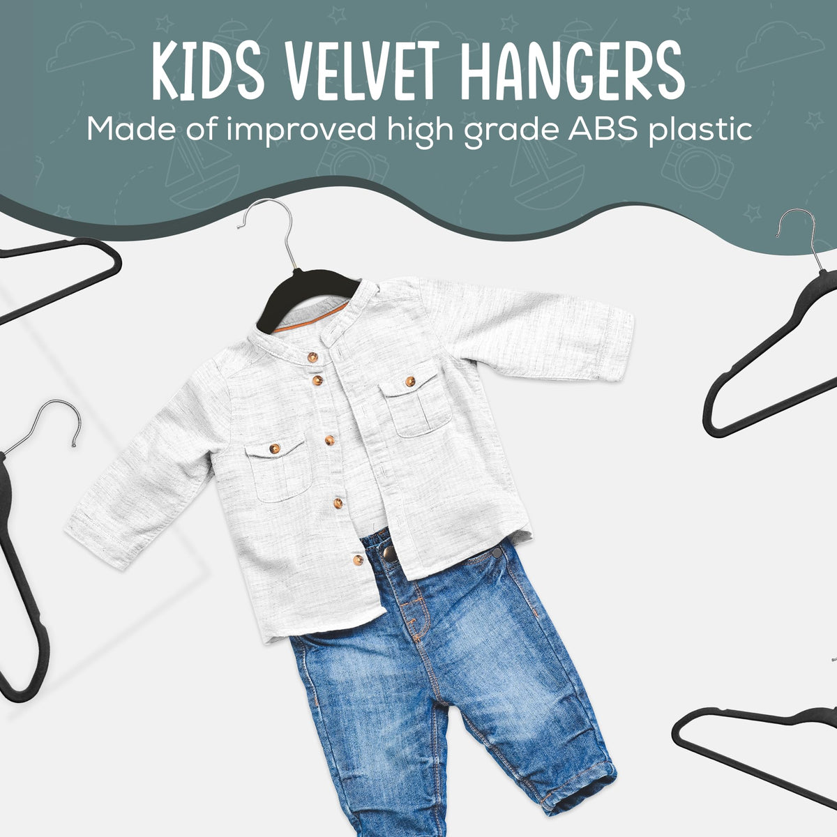 TechZoo hangers for dresses, shirts, skirts keep outfits tidy