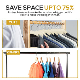 Ivory TechZoo velvet hangers with a smooth finish for fabrics' care.