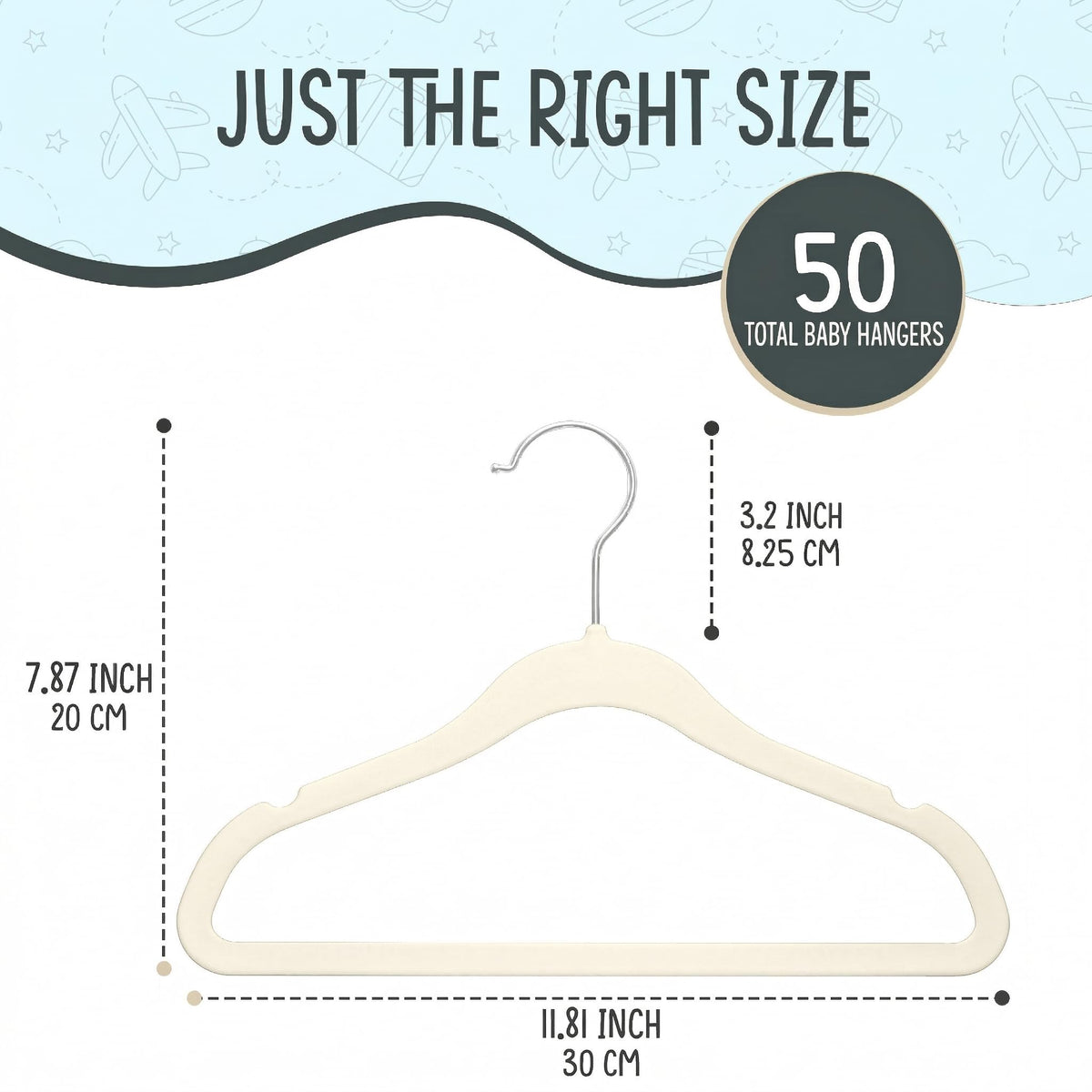 TechZoo non-slip velvet baby hangers keep outfits securely in place.