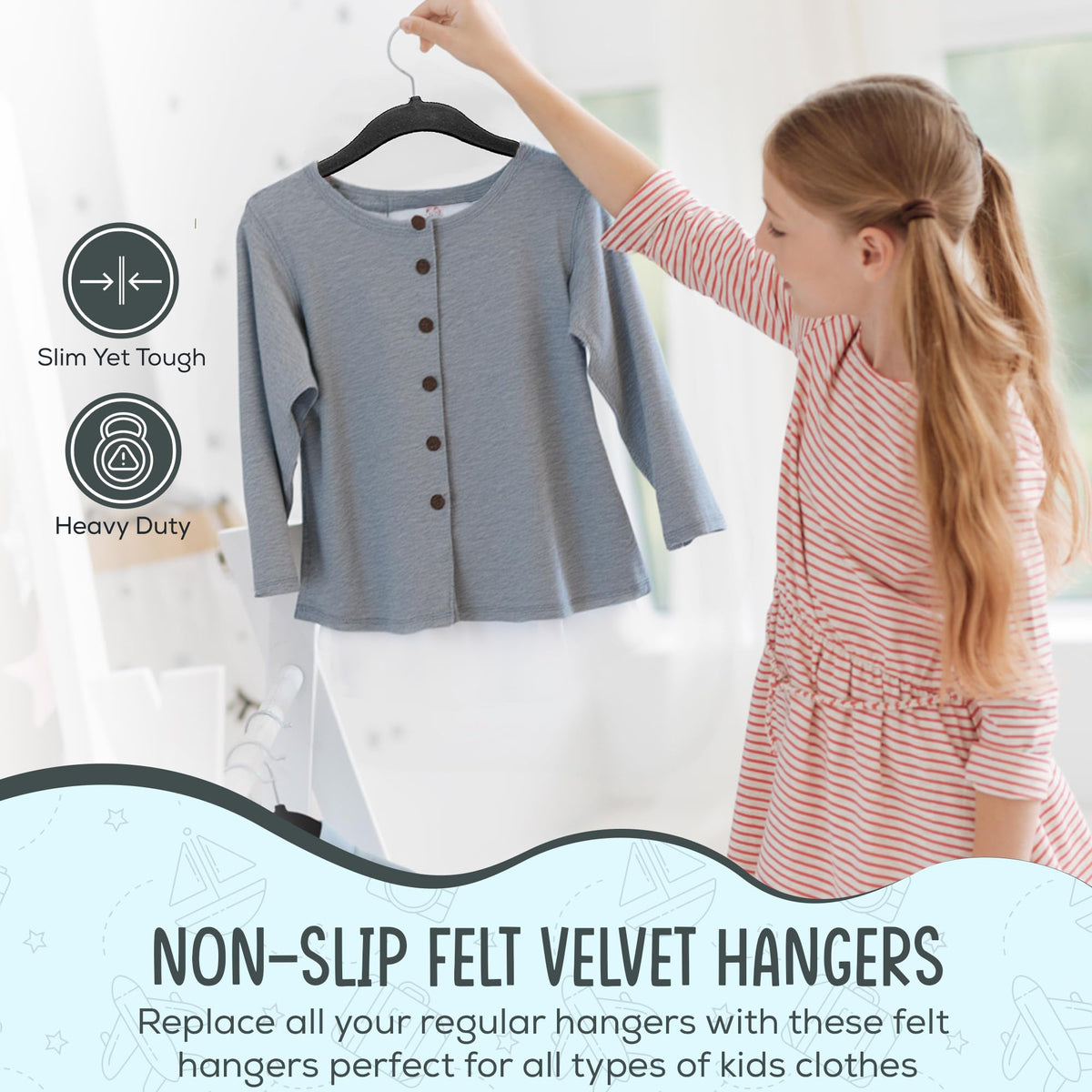TechZoo velvet hangers with notched shoulders prevent slipping