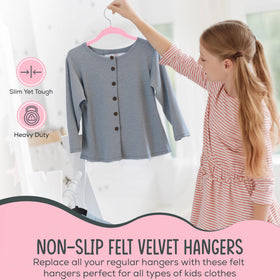 TechZoo notched shoulder velvet hangers prevent slipping and protect garment shape.