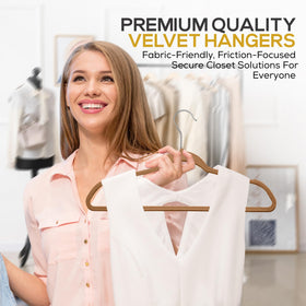 TechZoo notched-shoulder velvet hangers ideal for dresses and tops.