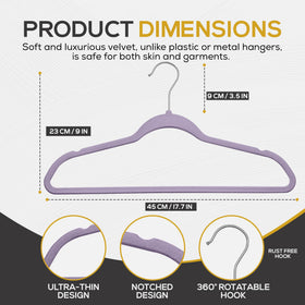 TechZoo velvet hangers close-up shows a 360-degree swivel hook for easy use.