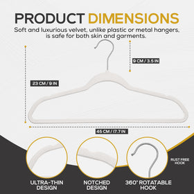 TechZoo Velvet Hangers 360-degree swivel hook for easy hanging