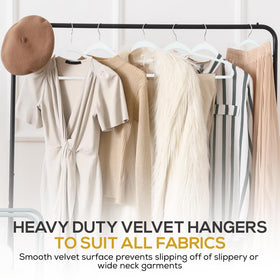 TechZoo Velvet Hangers act as a discreet closet organizer for a tidy wardrobe