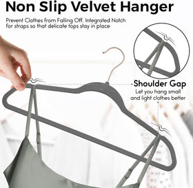 TechZoo velvet hangers gift-ready set for closet organization.