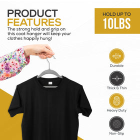 TechZoo velvet hangers support up to 10 lbs for heavier garments.
