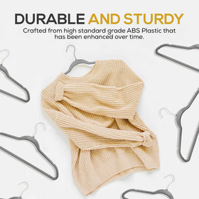 TechZoo non-slip velvet hangers grip fabrics securely to prevent slipping.