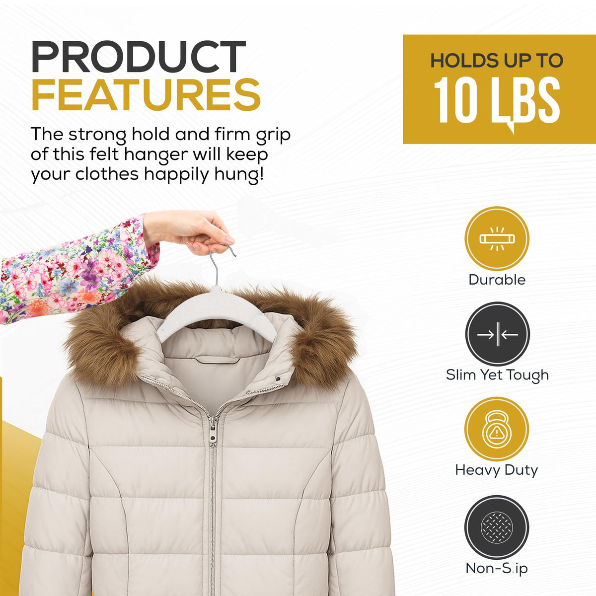 TechZoo Velvet Hangers non-slip grip keeps clothes secure and wrinkle-free