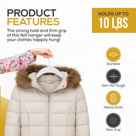 TechZoo Velvet Hangers non-slip grip keeps clothes secure and wrinkle-free