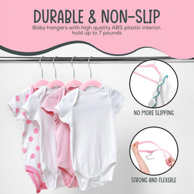 TechZoo space-saving baby hangers maximize closet capacity in small nurseries.