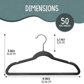 TechZoo ultra slim 14in hangers save closet space for kids