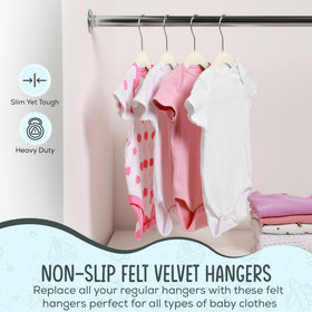 TechZoo ultra-slim 11.8-inch hangers maximize closet space for kids' clothes.