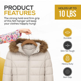 TechZoo velvet hangers with 360-degree swivel for easy access.