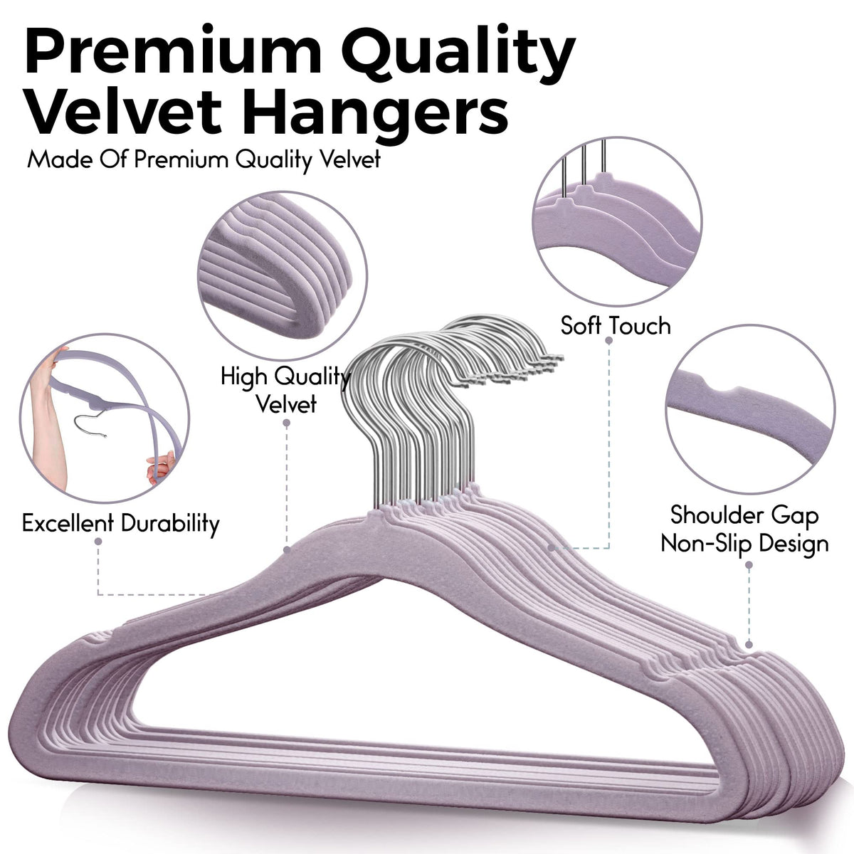 TechZoo 50-pack velvet hangers help organize kids' wardrobes efficiently.