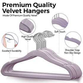 TechZoo 50-pack velvet hangers help organize kids' wardrobes efficiently.