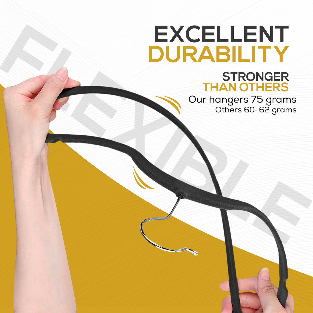 TechZoo velvet hangers help organize closets with practical efficiency.