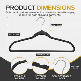 TechZoo velvet hangers provide a secure non-slip grip for garments.