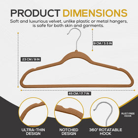 TechZoo velvet hangers non-slip grip keep garments secure.
