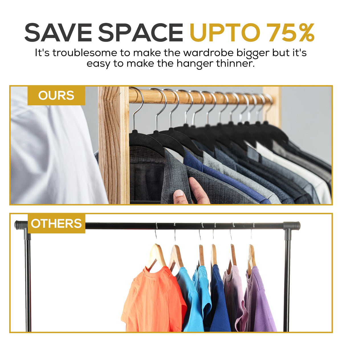 TechZoo velvet hangers with notched shoulders for tank tops and dresses.