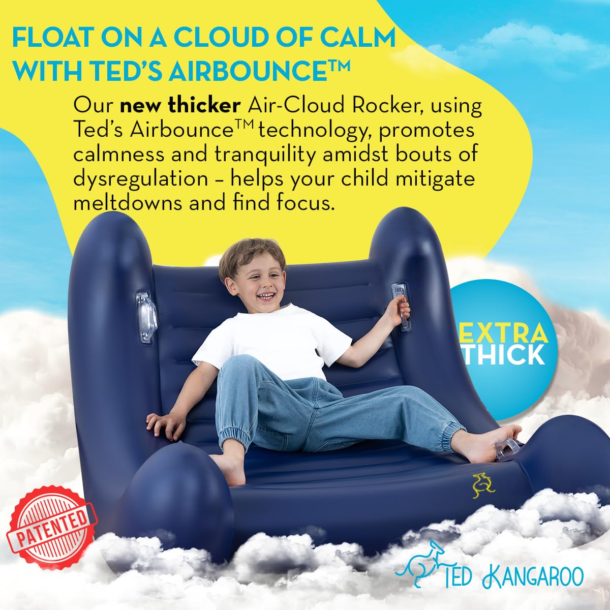 TED KANGAROO CloudBounce Ultra reinforced seams emphasize durability for active kids.