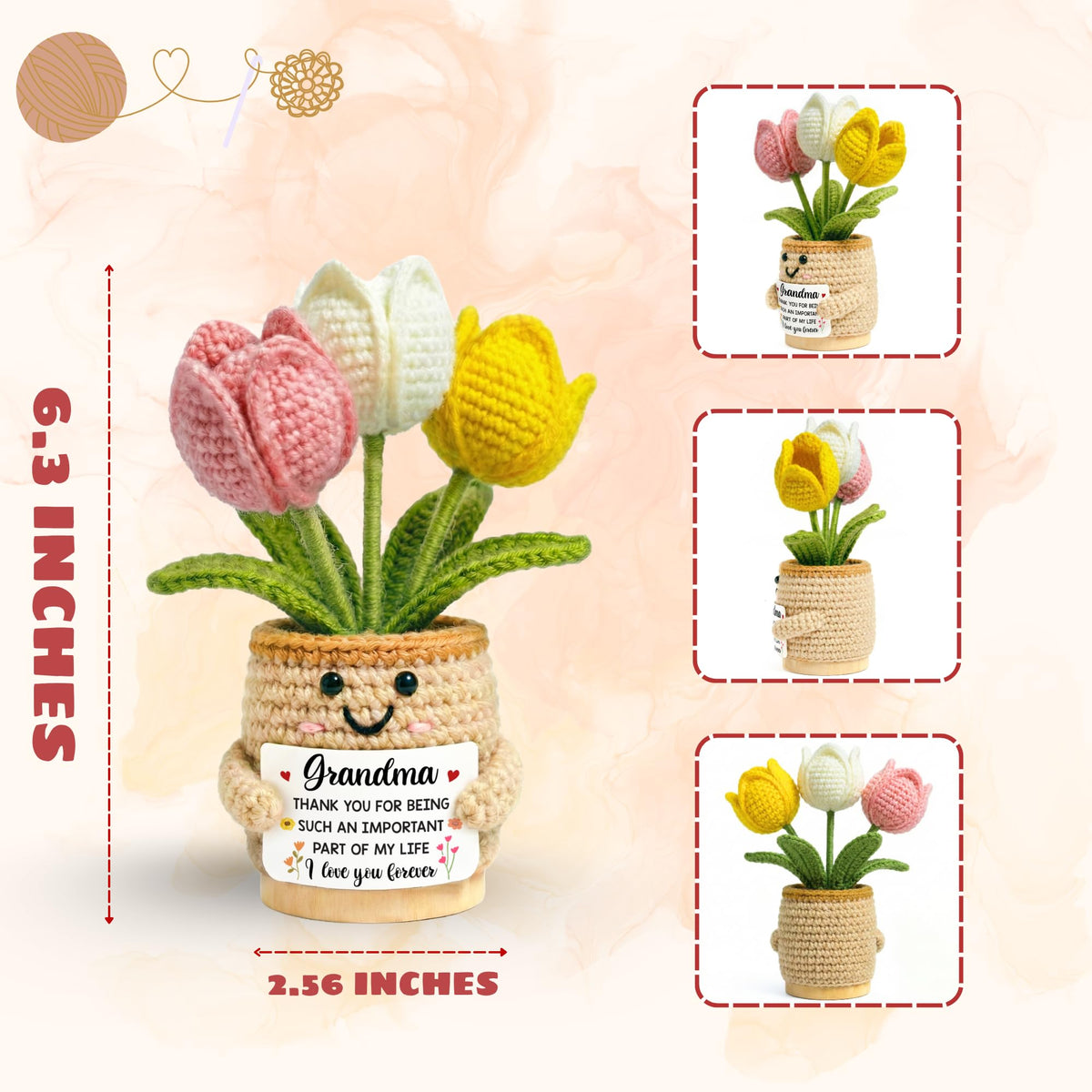 TEEBIM pocket-size grandma gift crochet, easy to carry and share.