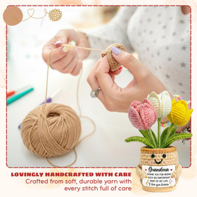 TEEBIM grandma gift crochet in soft yarn, ideal for gifting.