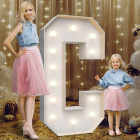 Teebloom 4ft marquee letter C front view for versatile indoor or outdoor party decor.