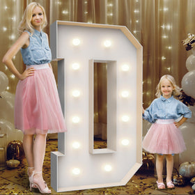 Teebloom 4ft marquee letter D with light for festive decor and photos.