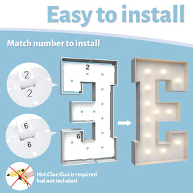 Teebloom foam-board set for clean, precise marquee letter E build.