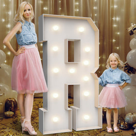 Teebloom 4ft marquee letter R glowing softly for ambient party lighting
