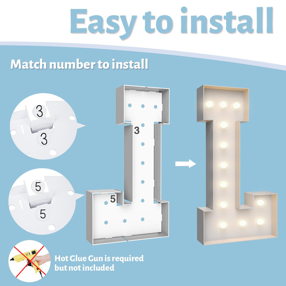 Teebloom foam-board pre-cut set for easy DIY marquee assembly.