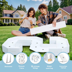 Teebloom marquee letters with water bag stability for outdoor use
