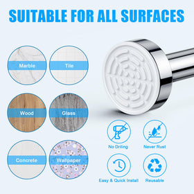 TEECK rust-proof stainless steel rod resists corrosion in humid bathrooms.