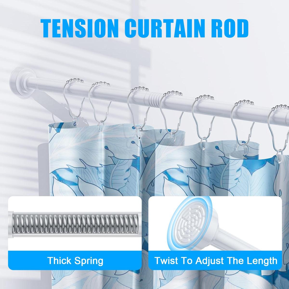 TEECK spring tension keeps rod secure without drilling.
